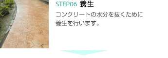 6.養生 コンクリートの水分を抜くために養生を行います。